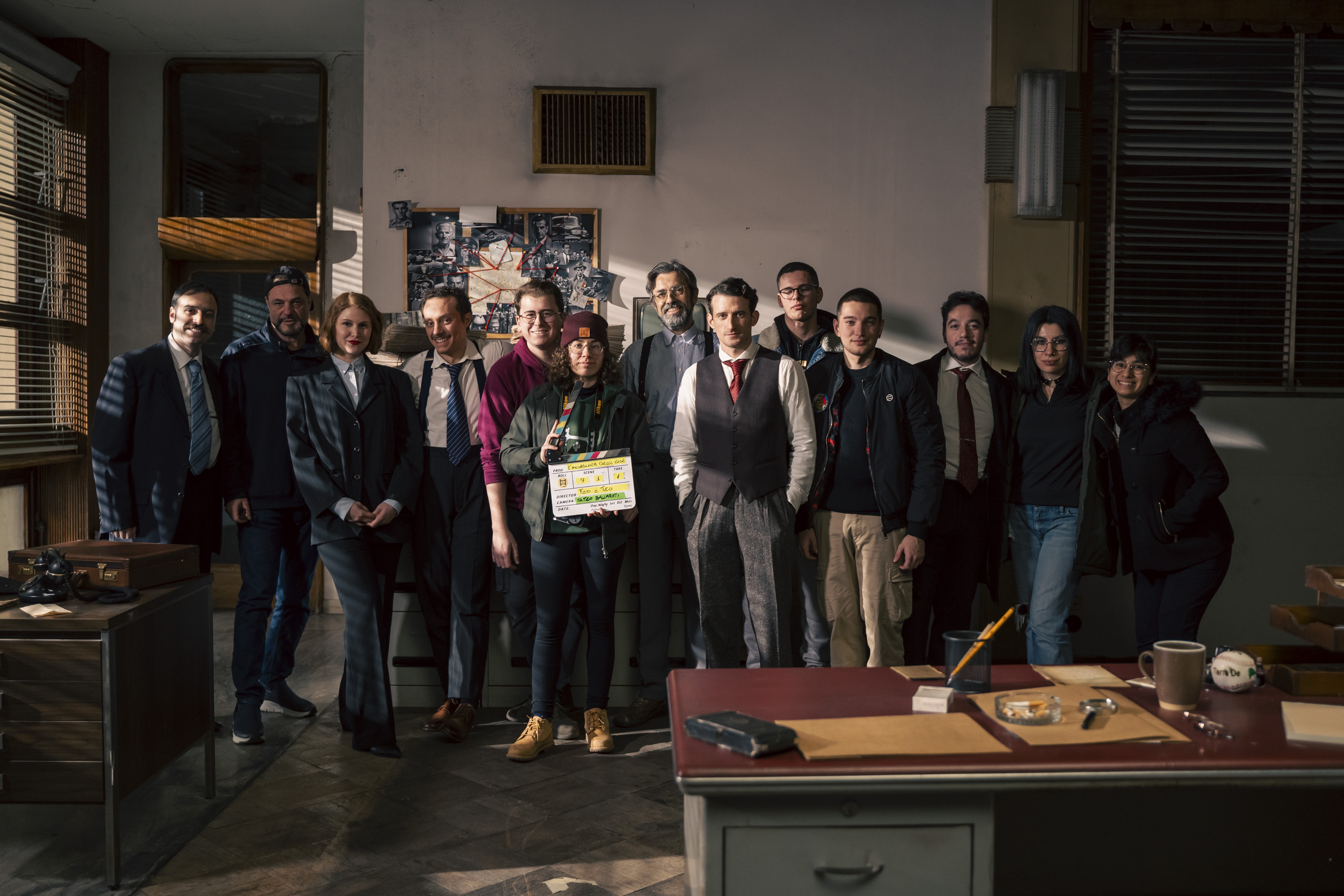 Foto di gruppo sul set de L’incombenza delle cose